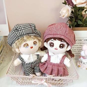 Amazon.co.jp: 20cm用 ぬいぐるみ服 千鳥柄 オーバーオール 冬 ぬい服