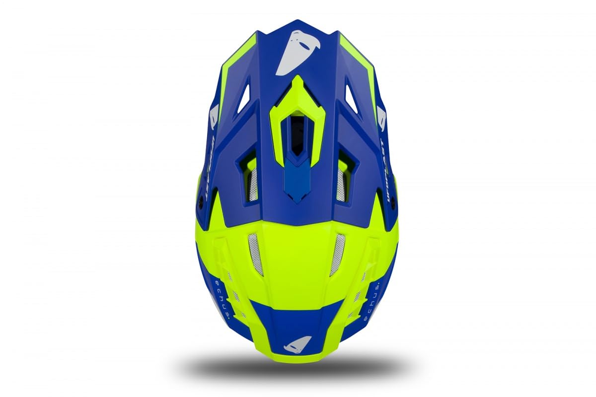 UFO PLAST ECHUS Helm BLAU/GELB NEON MATT M