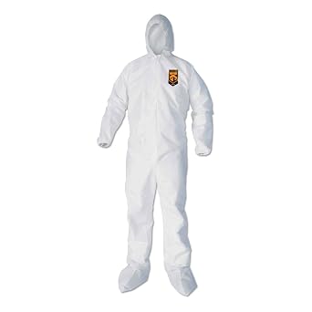 Kimberly Clark 44334 Kleenguard A40 Coveralls Zip Front/Elastic Wrist Hood KCC, X-Large, White