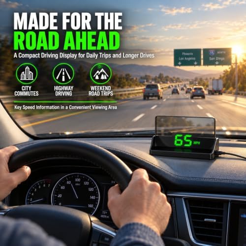 Smart in Car HUD Co Pilot Display Windshield Navigation Automotive Heads up GPS Speedometer Projector Powered with USB Upgrade Universal Driving Screen for Vehicle Dashboard Device Module — 사진 4
