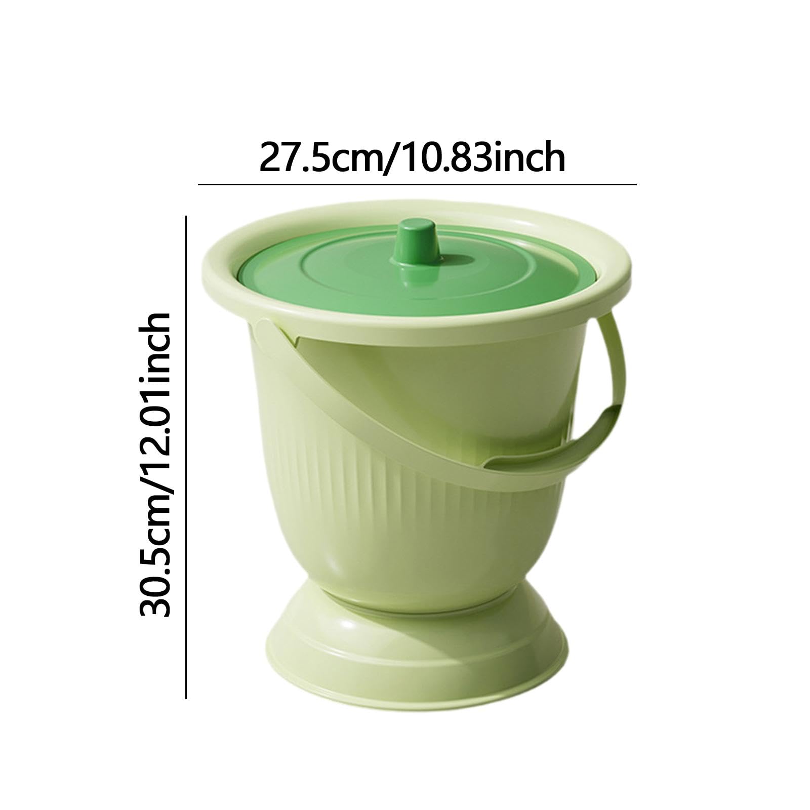 MagiDeal Vaso di pentola orinatoio vaso per bagno capezzo secchio da commodo sputoon portatile con coperchio e manico anziana maschio femmina, Verde