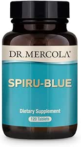 Dr. Mercola, Spiru-Blue, 30 Servings (120 Tablets), Supports Brain, Eye, and Immune Health, non GMO, Soy-Free, Gluten Free