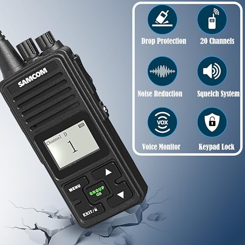 Image of SAMCOM FPCN10A 2 Way Radios with Charging Station, 3000mAh High Power Two-Way Radios Walkie Talkies for Adults, Group Call UHF Handheld Radios for Commercial Church Warehouse Security, 6 Pcs | UHF 2 Way Radios Group Call Walkie Talkies for Adults, 3000mAh Long Standby for School Church Business Warehouse Security
