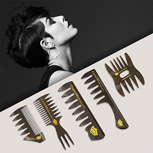 5 PCS Hair Comb Styling Set Barber Hairstylist Accessories,Professional Shaping & Wet Pick Barber Brush Tools, Anti-Static Hair Brush for Men Boys