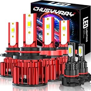 CHUSYYRAY Compatible for 2015 2016 2017 2018 2019 GMC Yukon XL Headlights, H11 9005 LED Headlight Bulbs Combo, High Beam and Low Beam & 5202 Fog Light, 6500K Cool White, 6-Pack