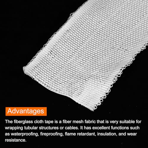 Image of MECCANIXITY 1pcs Fiberglass Cloth Tape 30m(33 Yard) x50mmx0.15mm C Glass Fiber Fiberglass Mesh Glass Fiber Mesh Woven Fiberglass Fabrics Insulation Tape for Reinforcement Repair