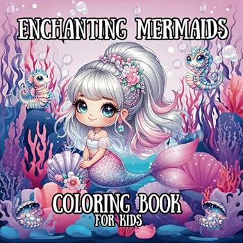 Paperback Enchanting Mermaids Coloring Book: For Kids 4+ Book