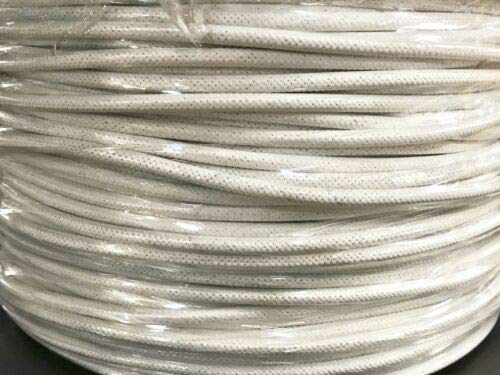 SRML White 12 AWG 100 FT Fiber Glass Braid Appliance HI Temp Wire Motor Lead Cables Electronic Stranded Wire Cable Electrics DIY