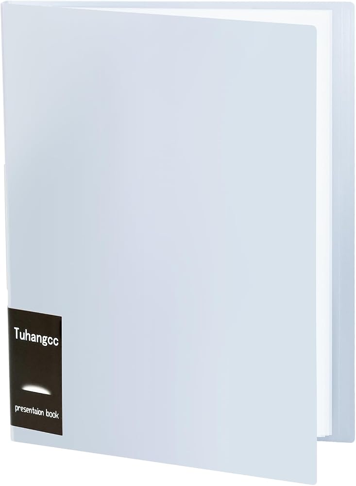 Tuhangcc 아트 포트폴리오 21.6cm x 27.9cm(8.5인치 x 11인치), 투명 시트 프로텍터가 있는 튼튼한 디스플레이 북 폴더, 디스플레이 40페이지, 아트워크용 프레젠테이션 북, 문서 정리함(실버, 1팩) — 사진 1