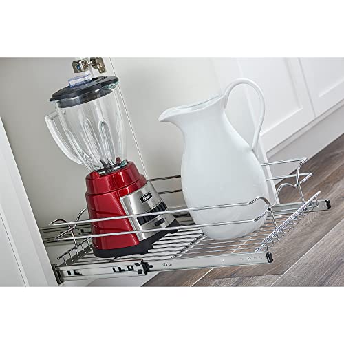Rev-A-Shelf 5Wb1-0918Cr-1 8.5 X 18 Inch Single Wire Pull Out Shelf Storage Basket Organizer W/100Lb Weight Capacity For Kitchen Base Cabinets, Silver #TOP7