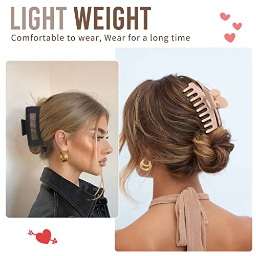 8 Pack 4.3 Inch Large Hair Claw Clips For Women Thin Thick Curly Hair, Big Matte Banana Clips,90'S Strong Hold Jaw Clip,Neutrals #TOP3