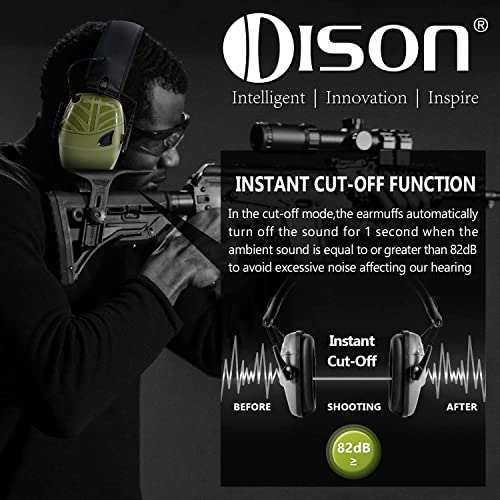 Dison Shooting Ear Protection Ear Muffs, Electronic Ear Protection For Shooting Earmuffs,Ear Muffs For Noise Reduction For Adults #TOP1
