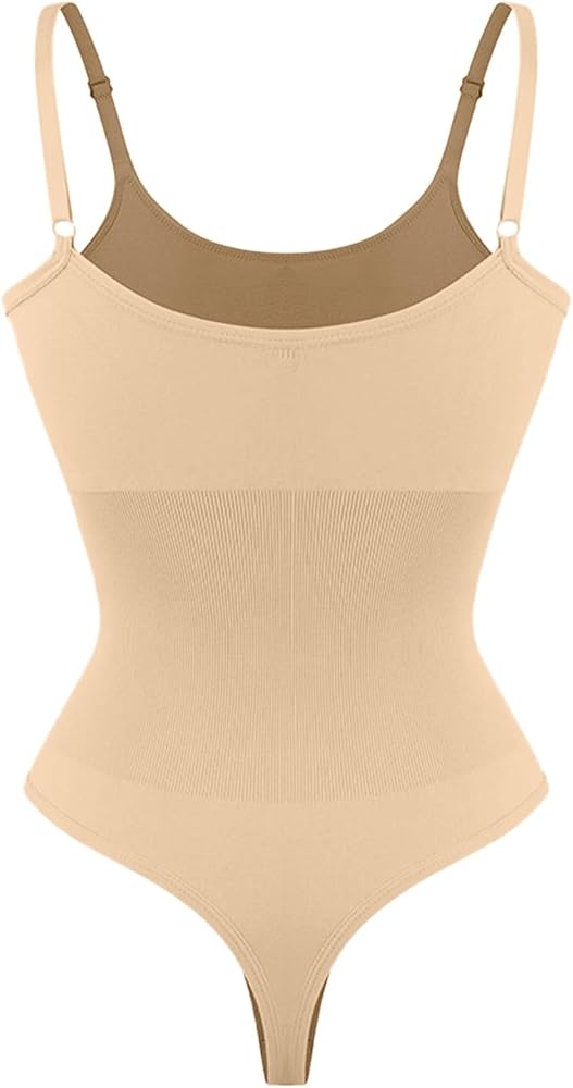 Body Gainant Femme Ventre Plat — String Shapewear Invisible — 85% Polyamide, 15% élasthanne, Bretelles Ajustables, Fermeture Entrejambe à Crochets