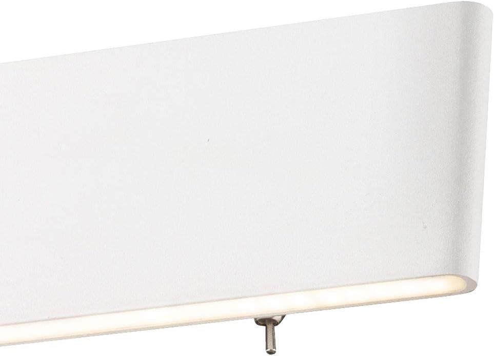 Close-up view of the Globo 41751-8W LED Wall Spot Light, showing the white acrylic shade and the integrated LED light strip.