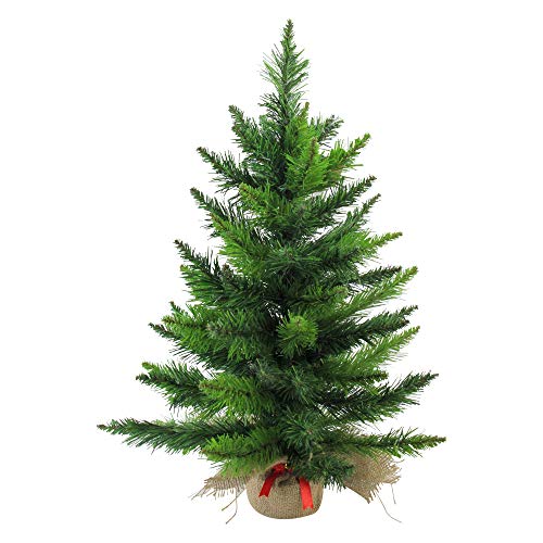 Northlight Mini Pine Artificial Christmas Tree in Burlap Base, Green