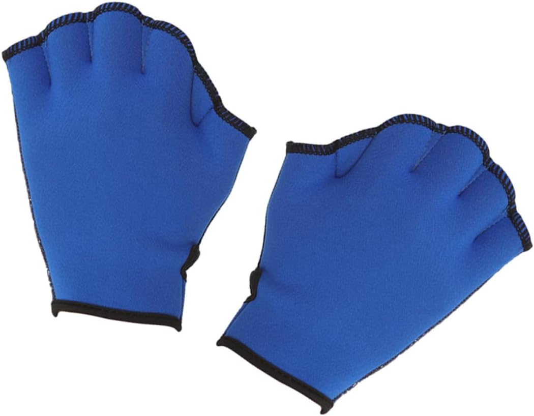 Cabilock Webbed Swim Gloves for Swimming, Blue Hand Webbing Diving Gloves Size S, Aquatic Fitness Training Hand Paddles for Water Sports