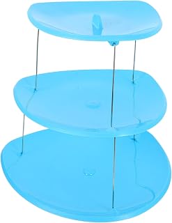 ULTECHNOVO Bandeja para Pasteles elevadores de Pantalla Soporte de la Torta de Mesa Fiesta de Puesto de exhibición de Frutas Puestos de Cupcake Pantalla de la Torta el plastico Azul