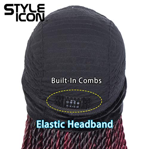 Style Icon Headband Braided Wig 37” Long Twist Wig Machine Made Glueless Headband Wig For Black Women (37 Inch, Tt1B/118) #TOP6