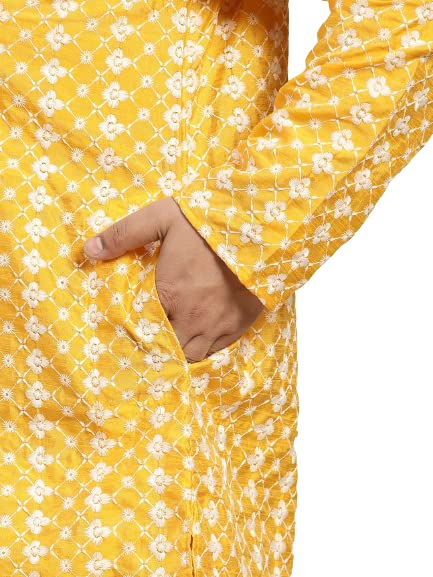 Image of SOJANYA (Since 1958, Men's Silk Blend Grey Kurta Pyjama & Silk Blend Jacket Combo