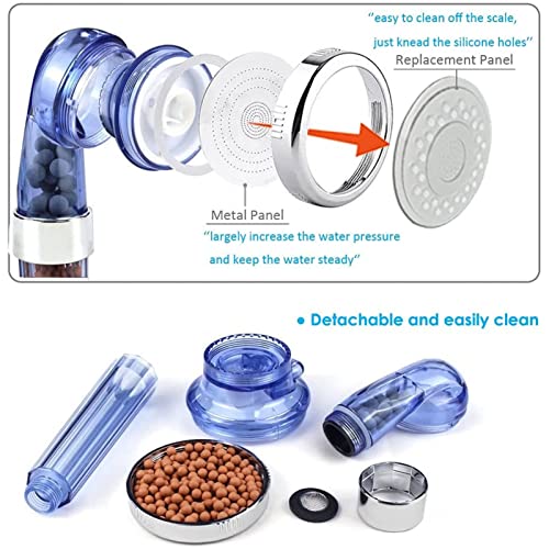 Pommeau de douche filtrant haute pression au design chromé durable