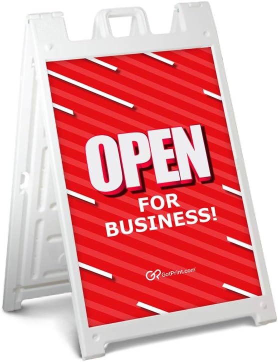 GotPrint A-Frame Sign 24"x36" | Outdoor Sandwich Board Sidewalk Sign with Stand – “Order Online” Adhesive Graphic With Signicade Display