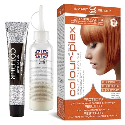 Smart Beauty Ginger Hair Dye, Copper Hair Dye, Auburn Hair Dye Permanent with Plex Anti-Breakage Technology that Protects Rebuilds Restores Hair Structure, PPD Free, PPD Free, Vegan, Cruelty Free