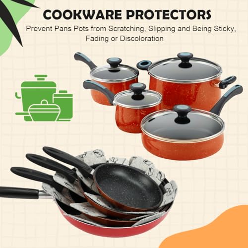 image for BOYAN Pot and Pan Protectors, Set of 12 and 3 Different Size, Cookware