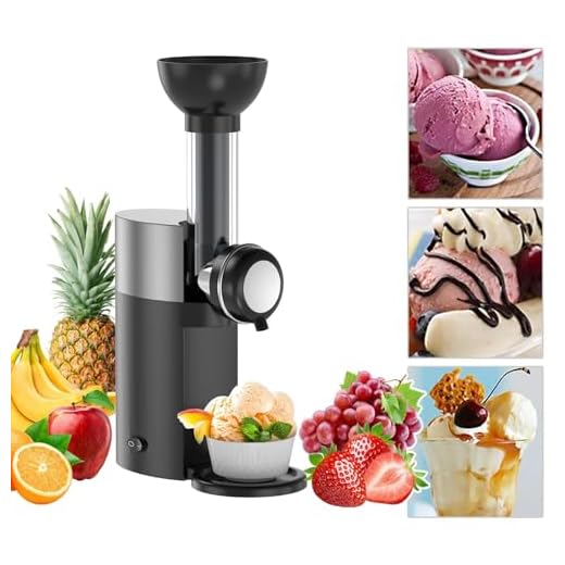 Máquina De Sorvete, Máquina Automática Doméstica De Sobremesas De Frutas Congeladas, Sorveteira De Frutas, Máquina De Milkshake Caseiro DIY, Mini Máquina De Lama,Black