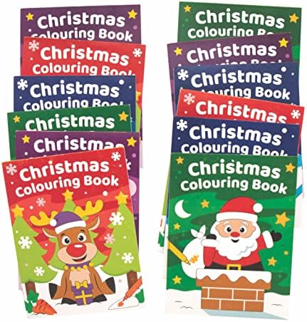 Baker Ross FE577 Mini Colouring Books - Pack of 12, Great for Kids Drawing, School or Home Art Activities, Individual Playtime or Party Crafts, Assorted