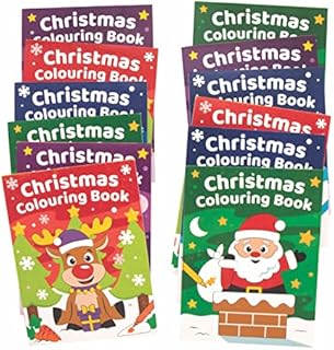 Baker Ross FE577 Mini Colouring Books - Pack of 12, Great for Kids Drawing, School or Home Art Activities, Individual Playtime or Party Crafts, Assorted