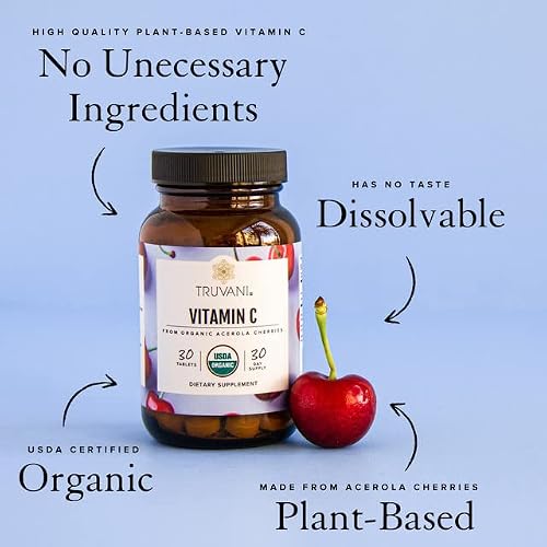 Truvani Vitamin C | Usda Organic | High Absorption, Antioxidant Supplement, Higher Bioavailability Immune System Support | Made With Real Food | 30 Servings #TOP3