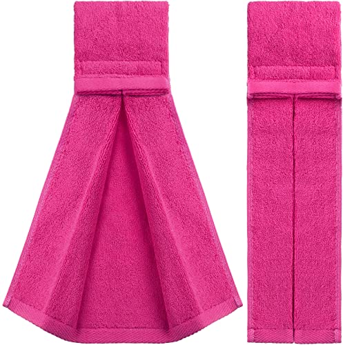 Shimeyao 2 Pcs Cotton Sports Football Towel with Closure Pitching Football Sweat Towel for Sports Gym Men Women Accessories(Rose Red,Classic)