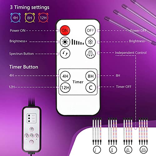 Juhefa Grow Light Standing Floor Lamp, 100W 120Led Dimmable Growing Plant Light Full Spectrum With White Red Blue Leds For Indoor Plants, Cord Or Cordless Remote #TOP1