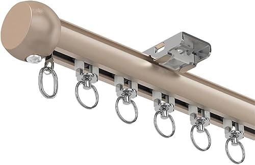 Blackout Curtain RodNumerous Hooks with End Hook, Easy Install Stainless Steel Small Curtain Rods for Bedroom, Living Room,Kitchen,Farmhouse, Outdoor(Gold,1.2m(3.9ft))