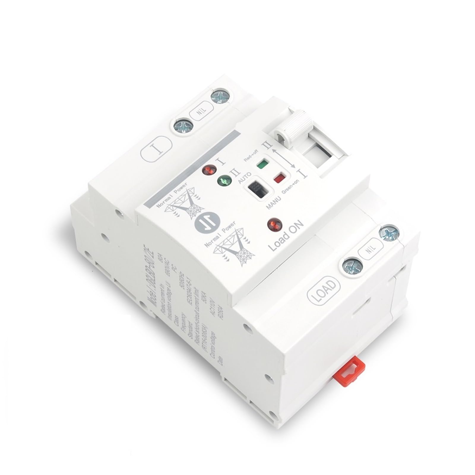 Interruttore di trasferimento automatico a doppia alimentazione Din Rail ATS LN 220/110V 2P 80A piccolo, selettori elettrici, generatore ininterrotto(2P 110V)