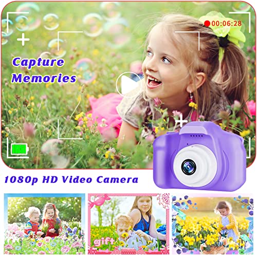 Kids Camera For Boys And Girls, Sineau Digital Camera For Kids Toy Gift, Toddler Camera Birthday Gift For Age 3 4 5 6 7 8 9 10 With 32Gb Sd Card, Video Recorder 1080P Ips 2 Inch(Purple) #TOP2
