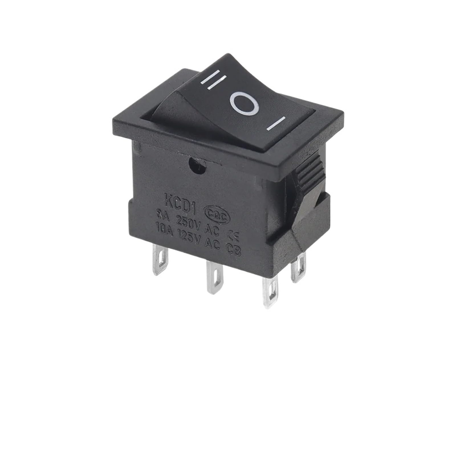 AUOQKQUT 1PCS 6PIN ON-OFF-ON 6A/250V 10A/125V 6 Pin 21 * 15 mm Boat Rocker Switch on off Switch KCD1 Black 21x15mm AC