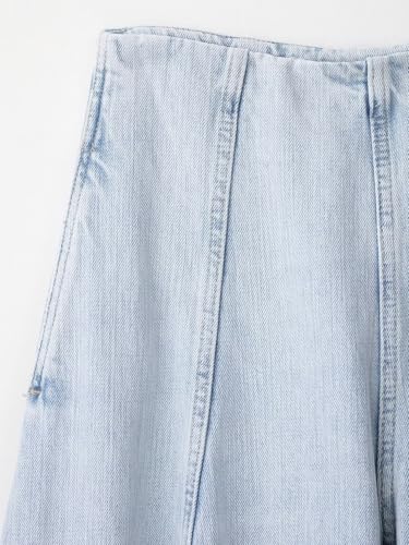 Women’s Casual High-Waist Balloon Jeans, Full-Length Denim Pants with Seam-Concealed Pockets & Zipper3