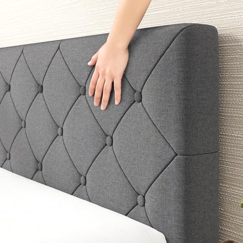 Zinus Full Bed Frame - Shalini Upholstered Platform Bed Frame with Headboard – Wood Slat Support, Easy Assembly, No Box Spring Needed, Underbed Storage Space, 5 Year Warranty, Dark Grey, Full Size by Zinus - Used condition - Image 8