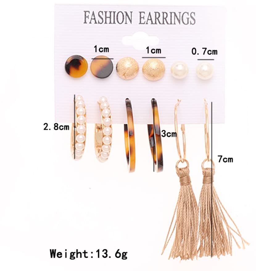 Image of ANNACREATIONS Stylish combo of pearl stud hoop earrings set for Women Girls