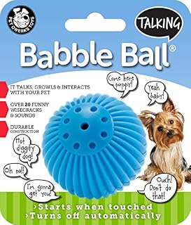 Pet Qwerks Talking Babble Ball Interactive Dog Toys - Wisecracks & Makes Funny