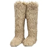 Couverture pleine longueur de 72,1 cm : conçues à une hauteur de cuisse de 72,1 cm, ces bottes longues offrent une couverture étendue au-dessus du genou pour une protection supplémentaire contre le vent et la neige; idéales pour les amateurs de bottes à fourrure haute qui recherchent une couverture des jambes, de la confiance et une silhouette élégante dans les tenues d'hiver. Bottes à fourrures longues