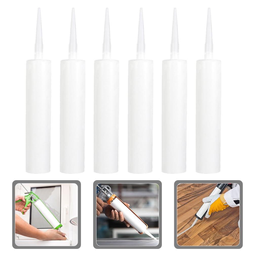 Hemobllo 15pcs Refillable Caulk Tubes Multi-Functional Empty Sealant Containers for Easy Repairs Compatible Sealants Convenient Pointed Tip Design for Cracks and Leaks