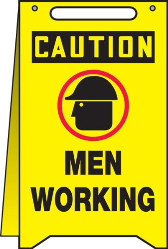 Panneau Caution Men Working plastique pour prévenir les risques d'accident durant vos travaux