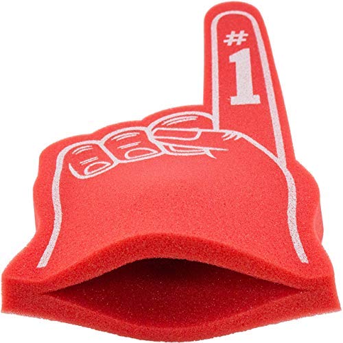 Giant Foam Finger 18 Inch- Number 1 Universal Foam Hand For All Occasions - Cheerleading For Sports - Exciting Vibrant Colors Use As Celebration Pom Poms- Great For Sports Events Games School Business #TOP4