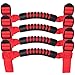 4 x Roll Bar Grab Handles Grip Handle for Jeep Wrangler YJ TJ JK JK JL JLU Sports Sahara Freedom Rubicon X & Unlimited 1955-2021 (Red)