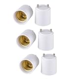 FINELED 6 Pack of GU24 to E26 E27 Adapter - Converts Your Pin Base Fixture (GU24) to Standard Screw-in Bulb Socket (E26/E27) (6PACK)