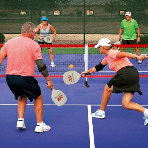 Hoverphenix Pickleball Set with Net for Driveway, Portable Regulation Size Pickleball Net System with Paddle Set of 4, Outdoor Pickleballs, Carry Bag, Weather Resistant Metal Frame by Hoverphenix - Used condition - Image 6