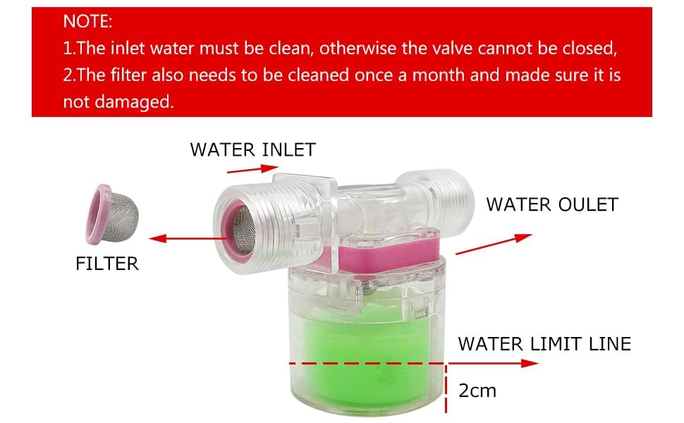 Image of THG Transparent Automatic Water Level Control Valve for Home, Farm and Industrial Use |Overflow Protection High Flow Float Valve |Durable and User Friendly Water Level Controller | 1 /2 Inch Horizontal