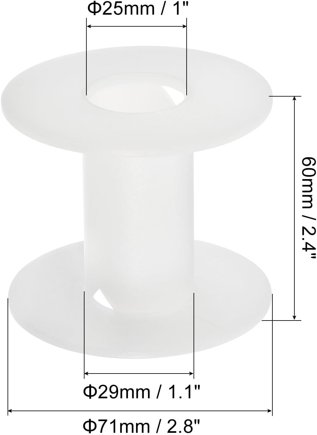 PATIKIL 2.8 Inch Floss Bobbins, 20 Pack Plastic Empty Thread Spools Wires Weaving Bobbin Chain Tape for Sewing Embroidery, White